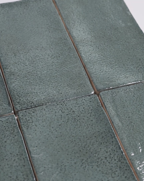 Exville Dark Sage Green Gloss Spanish Tile 75x150mm