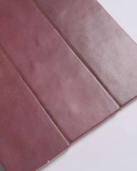 Rimtou Burgundy Subway Matt Tile 65x200mm