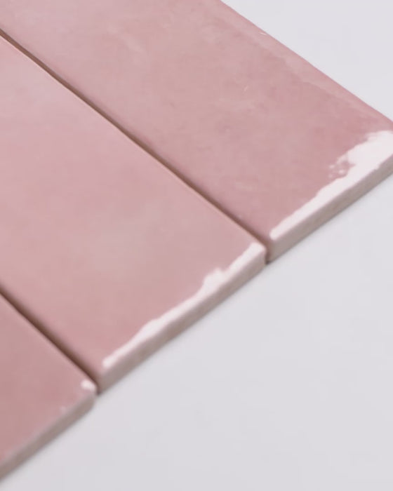 Collie Artisanal Pink Gloss Subway Tile