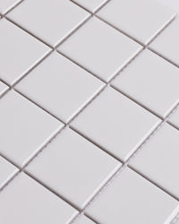 Fairway Small Plain White Gloss Square Mosaic 48x48mm