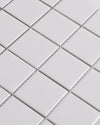 Fairway Small Plain White Gloss Square Mosaic 48x48mm