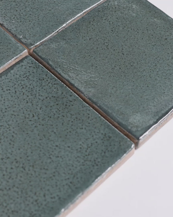 Exville Dark Sage Green Gloss Spanish Tile 100x100mm