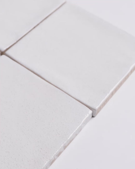 Exville White Gloss Spanish Tile 100x100mm
