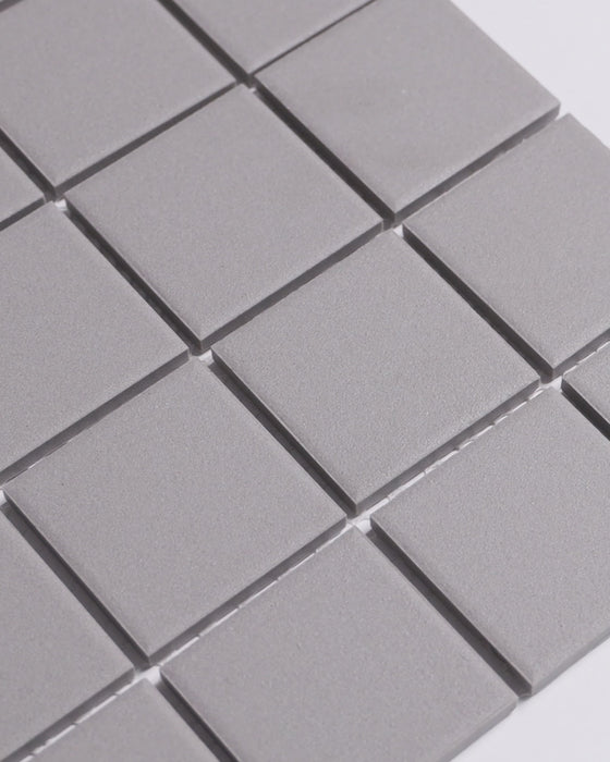 Bridges Stone Grey Unglazed Full Body Porcelain Square Mosaic Tile 48 x 48mm