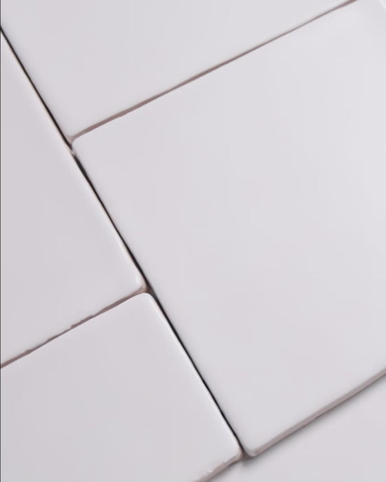 Kiko Square and Subway Pattern White Matt Ceramic Tile
