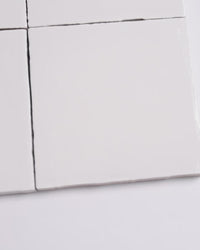 Rabat Cloudy White Zellige Look Italian Ceramic Tile 100x100mm