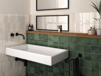 Rimtou Olive Green Matt Tile 132x132mm tile, view 4 - Tile Touch