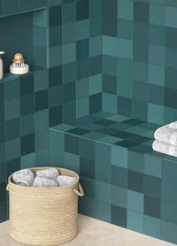 Laia Spanish Square Matt Porcelain 123x123mm Turquoise tile, view 3 - Tile Touch